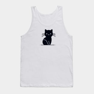 Black Cat Smiley Tank Top